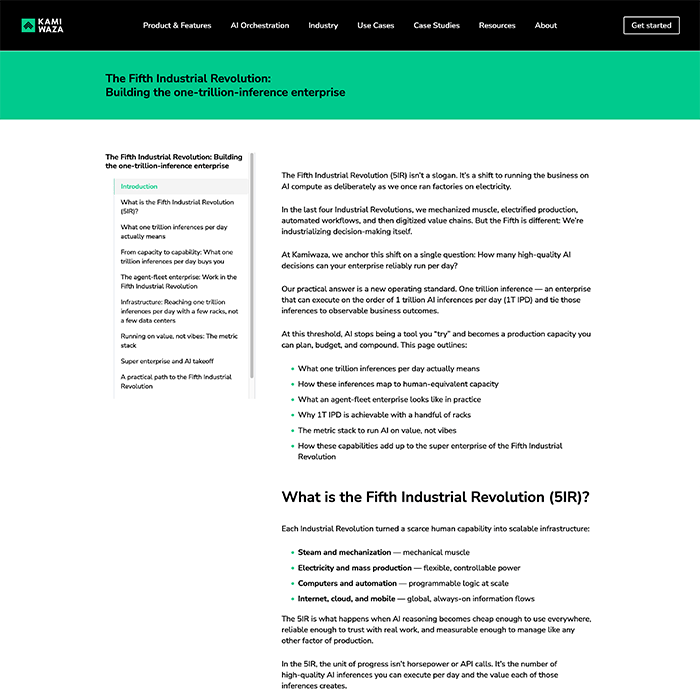 The Fifth Industrial Revolution: Building the one-trillion-inference enterprise